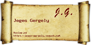 Jeges Gergely névjegykártya